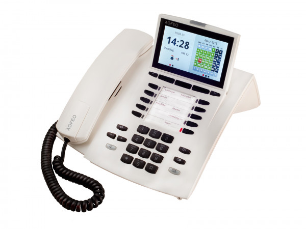AGFEO Systemtelefon ST45 reinweiß schnurgebunden Farbdisplay RJ45 Digitalport
