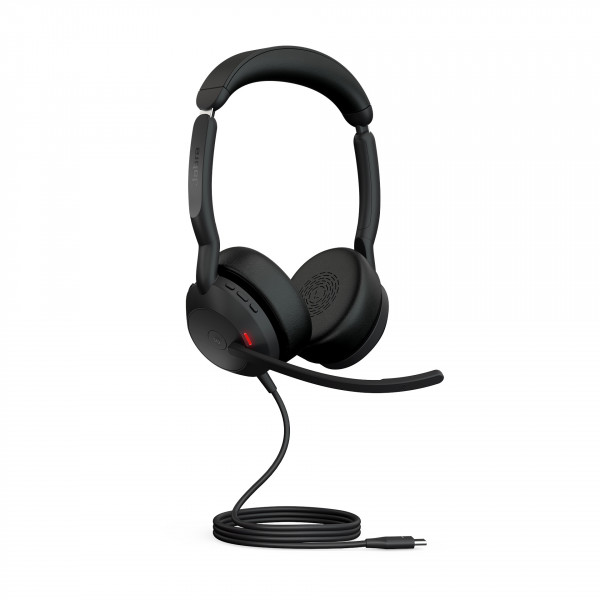 JABRA Evolve2 50 MS Stereo USB-C Headset Schwarz kabelgebunden Kunstleder On-Ear