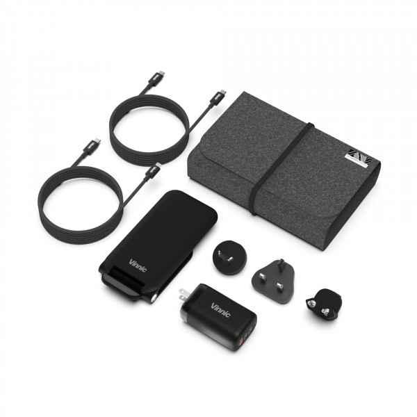 Vinnic TRIVOR 4-in-1 Reiseset Ladestation Black Energieversorgung mobil Dock 65W