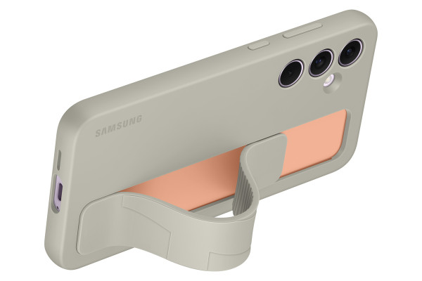 Samsung Standing Grip Case Galaxy A55 Grau Griff Ständer Schutzhülle Back-Cover