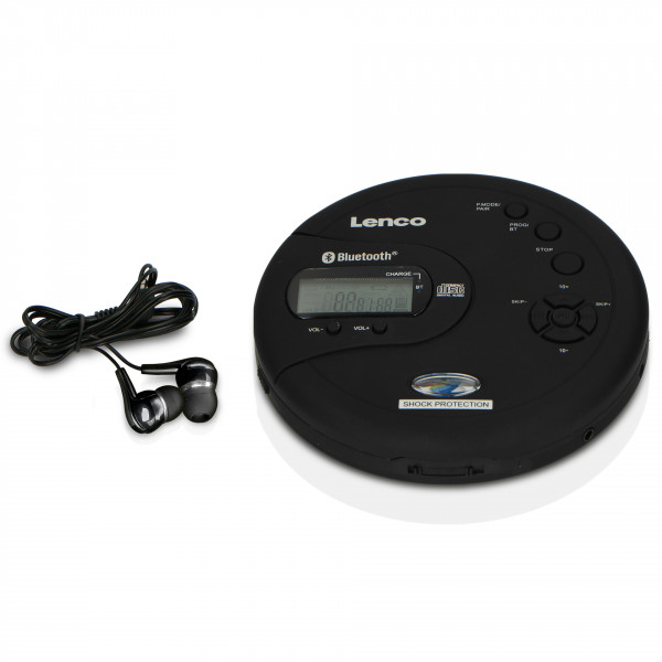 LENCO Port CD Player schwarz Anti-Shock-Schutz Bluetooth CD MP3 LCD-Bildschirm