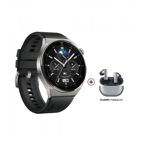 Huawei Watch GT3 Pro 46mm Smartwatch Active + Freebuds Pro Bluetooth Kopfhörer