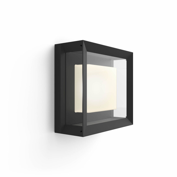 Philips HUE Econic Smarte RGBW LED Wandleuchte quadratisch schwarz 1040lm ZigBee