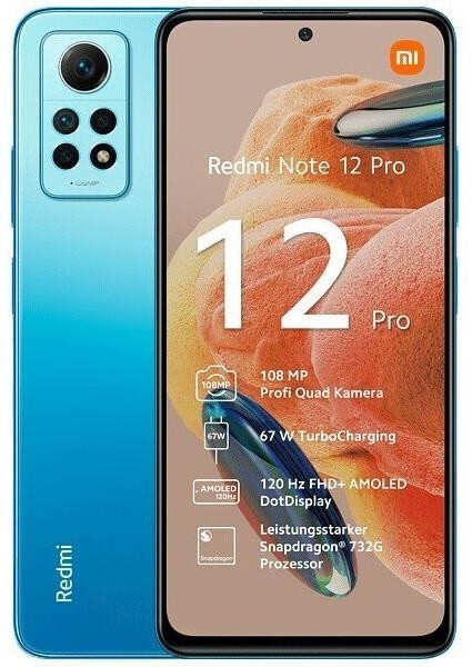 Xiaomi Redmi Note 12 Pro 8 GB/256 GB Blau LTE Android 6.67" AMOLED Display USB-C