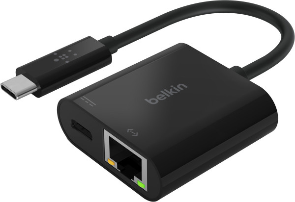 Belkin USB-C auf Gigabit-Ethernet-Adapter, 60W PD, schwarz