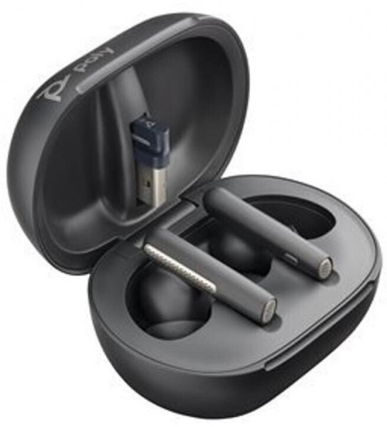 Poly BT Headset Voyager Free 60+ UC Kopfhörer Schwarz BT 5.3 Noise Cancelling