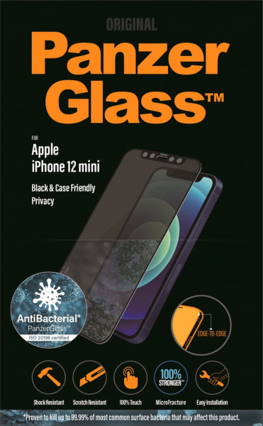 PanzerGlass E2E iPhone 12 Mini CF, Privacy Antibakt.