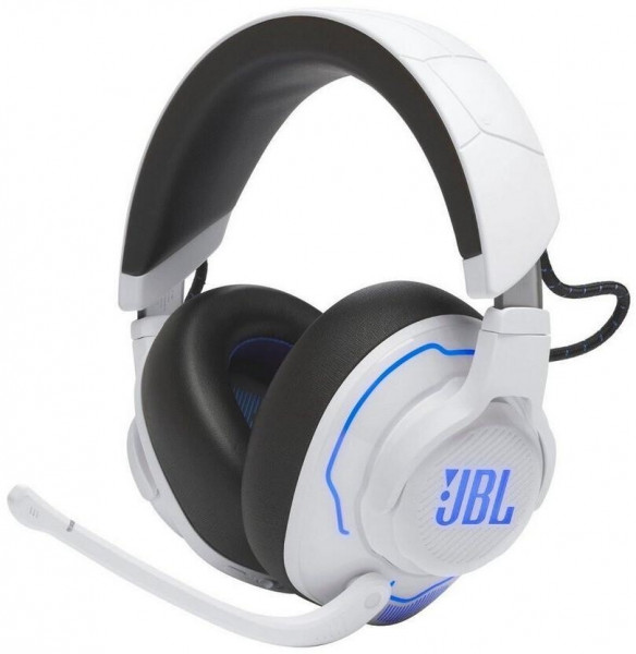 JBL Quantum 910P Kopfhörer white blue Bluetooth Over-Ear USB-C Kabellos Mikrofon