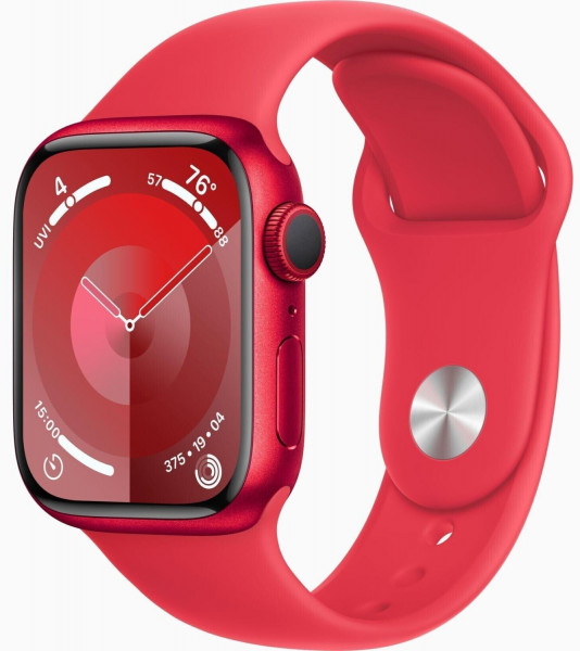 Apple Watch 9 GPS 41mm Alu rot Smartwatch 64GB watchOS digital OLED WLAN NFC