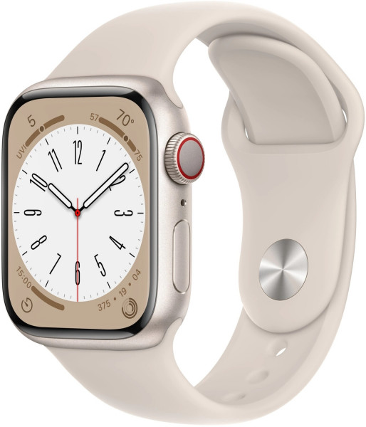 Apple Watch Series 8 Gelb watchOS Aluminiumgehäuse 41mm Sportarmband GPS