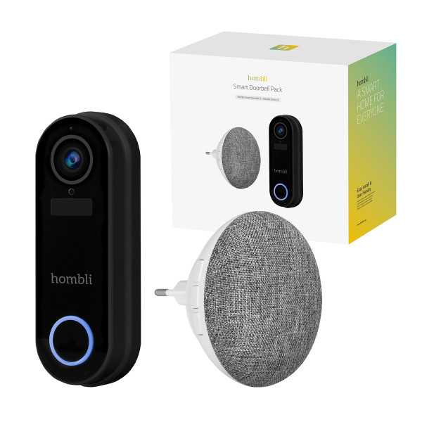 Hombli smarte Türklingel 2 schwarz Kamera Gong Full-HD 140° Blickwinkel WLAN App