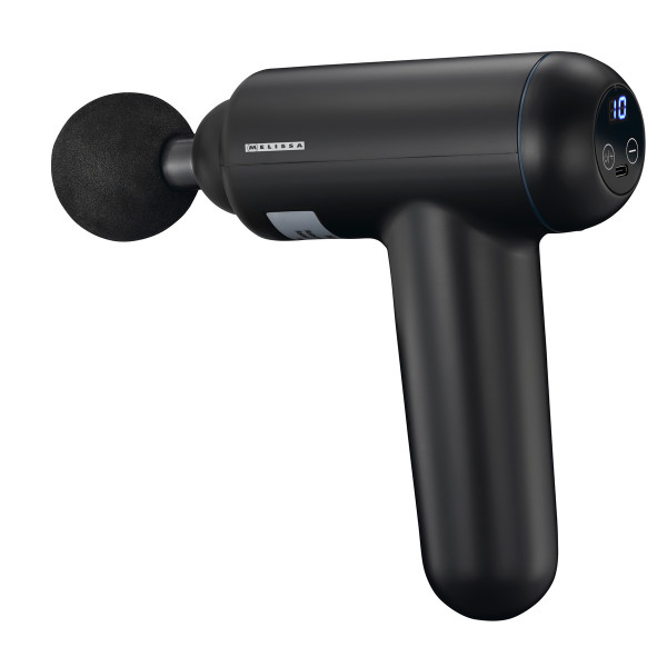 MELISSA Massagepistole Schwarz Muskel-Regeneration 4 Köpfe USB-C Durchblutung