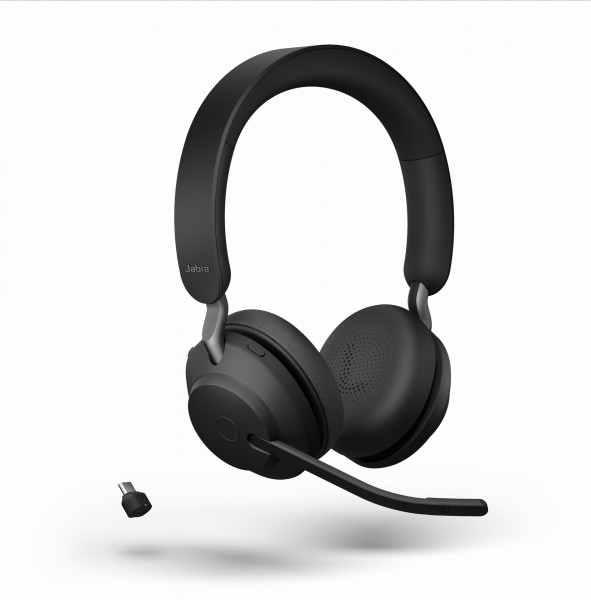 JABRA Evolve2 65 Schwarz Bluetooth Headset On-Ear Kopfhörer UC ANC USB-C Akku