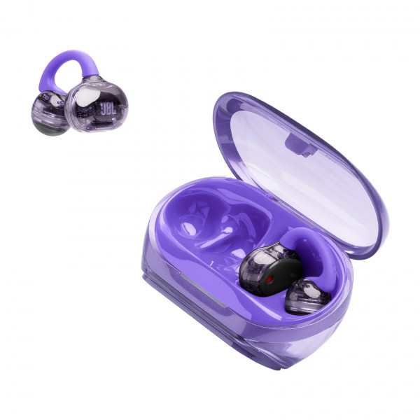 JBL Soundgear Clips Kopfhörer Violett Bluetooth USB-C Open-Ear Akku binaural