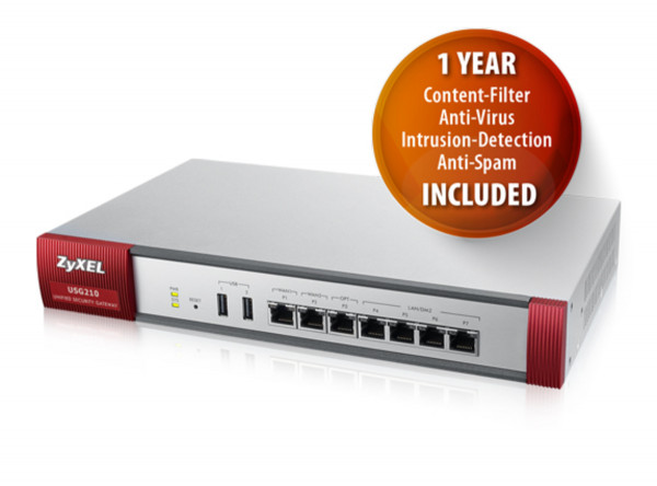 ZyXEL - ZyWALL USG-210 UTM BDL Firewall Appliance
