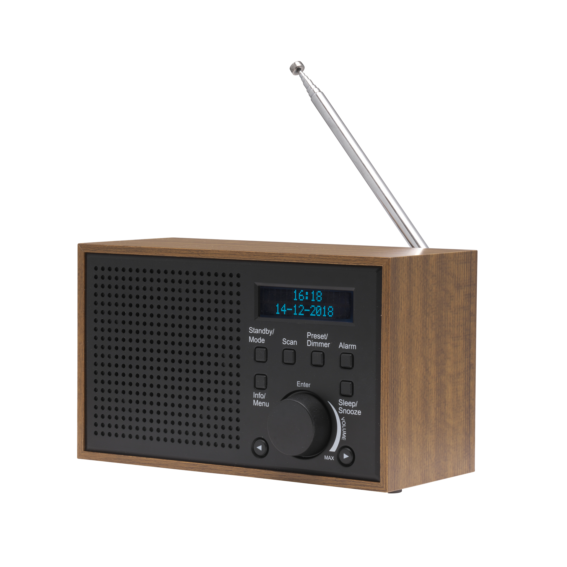 DENVER DAB-46 DAB+ Radio Digitalradio UKW Radiowecker Lautsprecher FM  Holzoptik