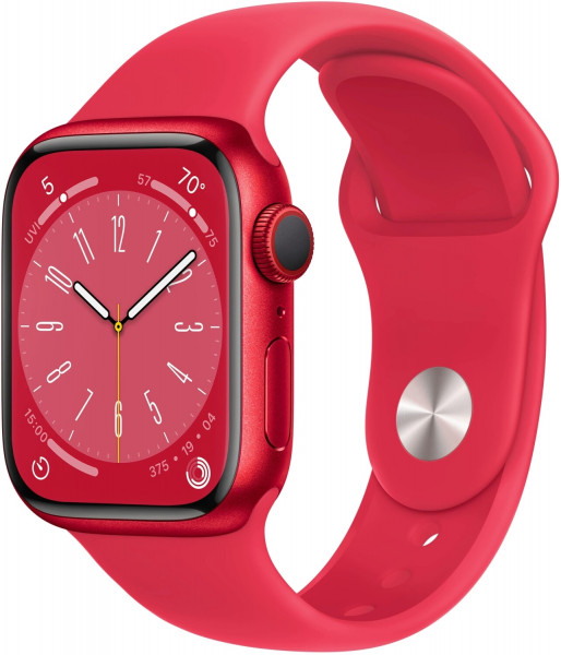 Gebraucht Apple Watch Series 8 rot Aluminiumgehäuse 41mm Sportarmband (GPS + Cellular) Gut