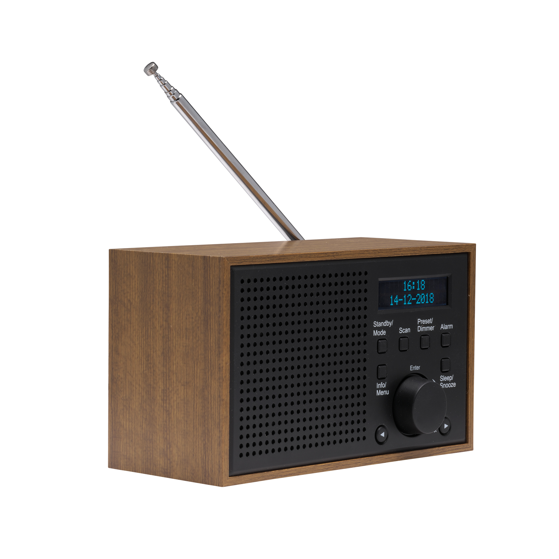 DENVER DAB-46 DAB+ Radio Digitalradio UKW Radiowecker Lautsprecher FM  Holzoptik