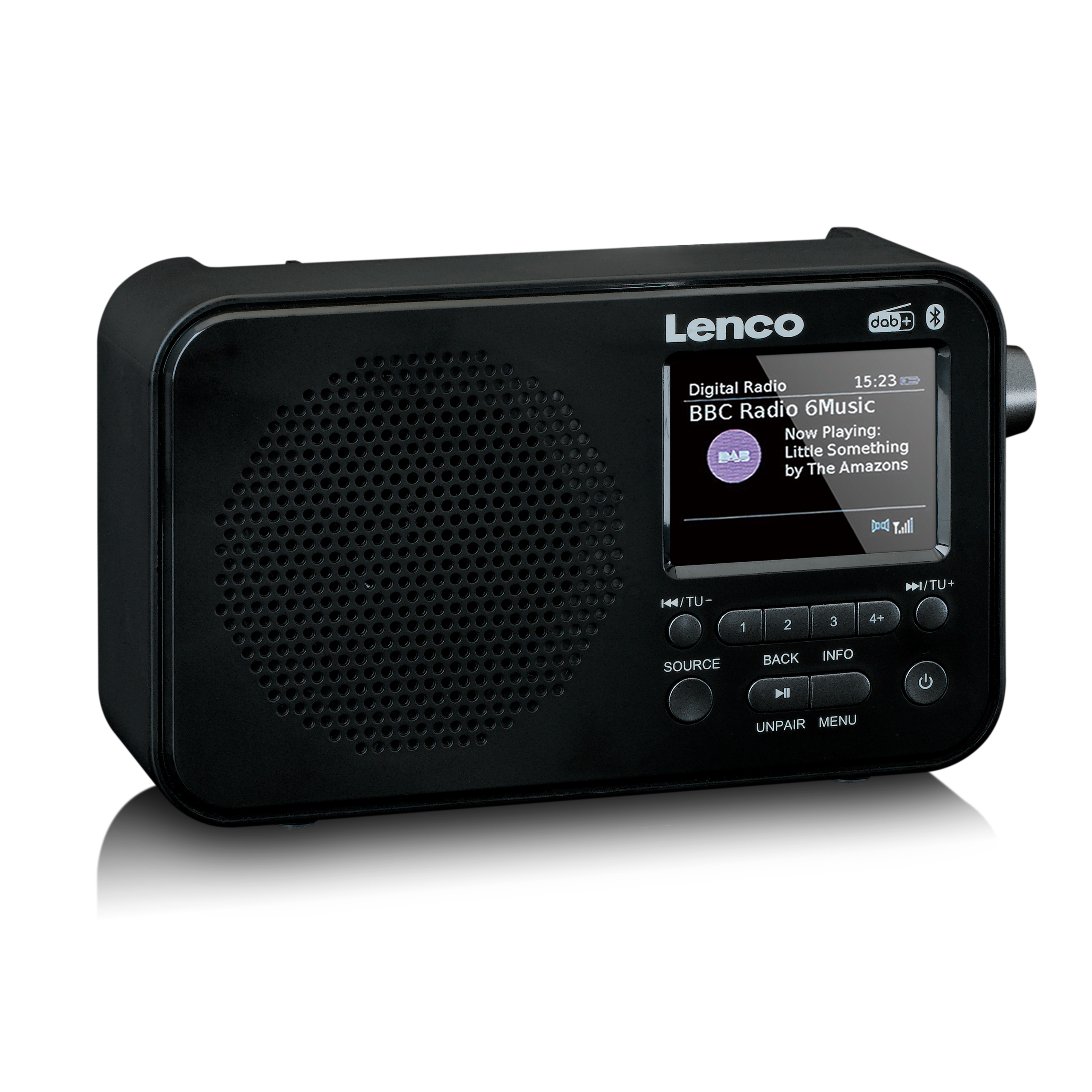 Lenco PDR-036BK - DAB+/FM-Radio Schwarz Bluetooth 5.0 2.4 Zoll  TFT-LCD-Display \
