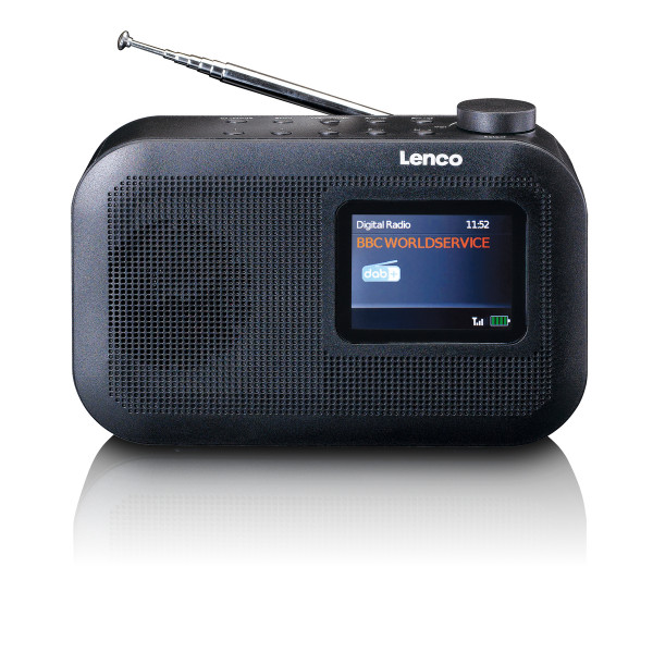 Lenco PDR-026BK DAB+ Taschenradio Schwarz Bluetooth 5.1 2.4 Zoll TFT-LCD-Display