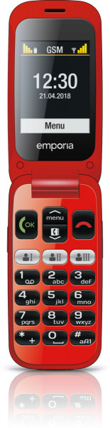 emporiaONE V200 Seniorensmartphone schwarz rot Android 2,4 Zoll 2 MP 2 GB RAM