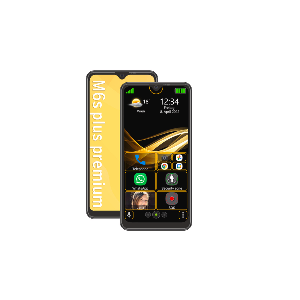 Bea-fon M6s Plus LTE Schwarz 32 GB Android Smartphone 6,7" USB-C Dual-SIM Hülle