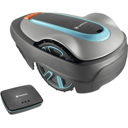 Gardena Sileno smart grau Mähroboter Rasenmäher 250m² Motorstopp Hebesensor LCD