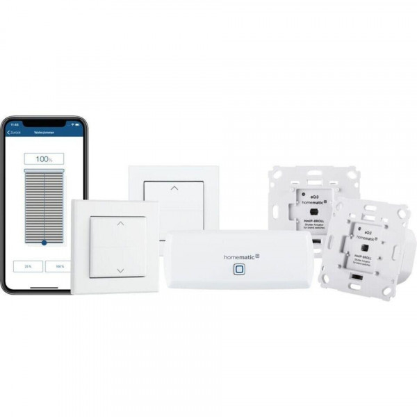 Homematic IP Starter Set Beschattung Sensor/Aktor Weiß BidCoS 500W für Rollläden