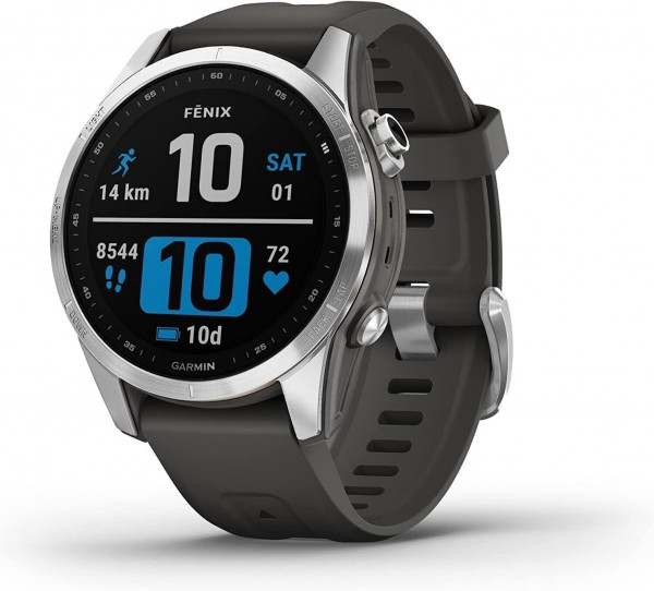 GARMIN FENIX 7S PRO SOLAR EDITION Smartwatch Silber/Grau 42mm 32GB 1.2"MIP WLAN