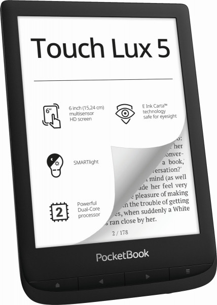 Pocketbook Touch Lux 5 eBook Reader schwarz 6" eINK Touch 8GB WLAN SMARTlight