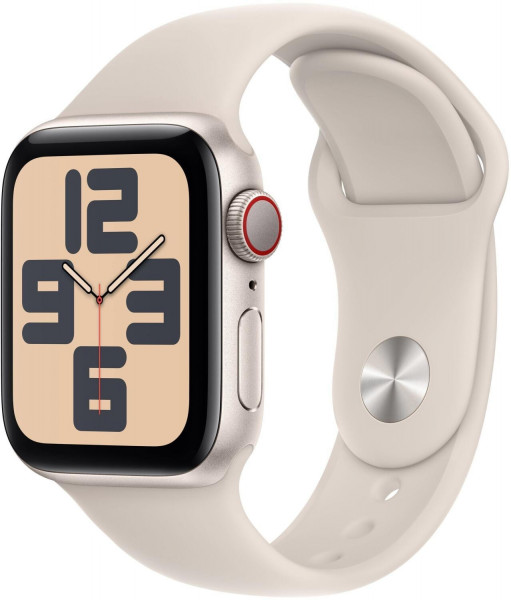 Apple Watch SE Cell 40mm 4G WLAN Alu Starlight Sport M/L Beige 32GB OLED Touch