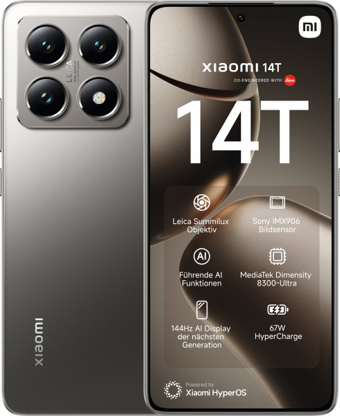 Xiaomi 14T 5G 12GB/256GB Grau Dual-SIM Android 6.67"AMOLED Display USB-C WLAN
