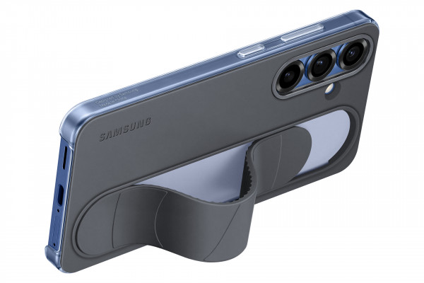 Samsung Standing Grip Case Galaxy S25 Schwarz Schutzhülle Back-Cover Stand Griff
