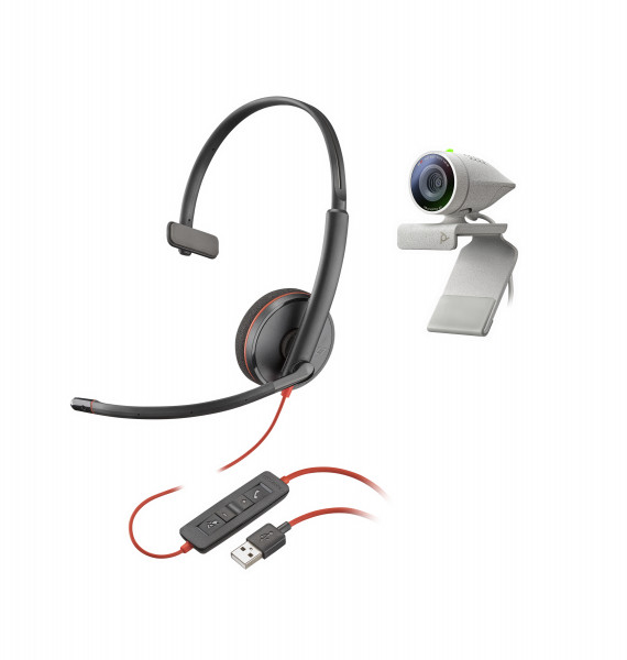 Poly Studio P5 USB HD Webcam Bundle mit Blackwire C3210