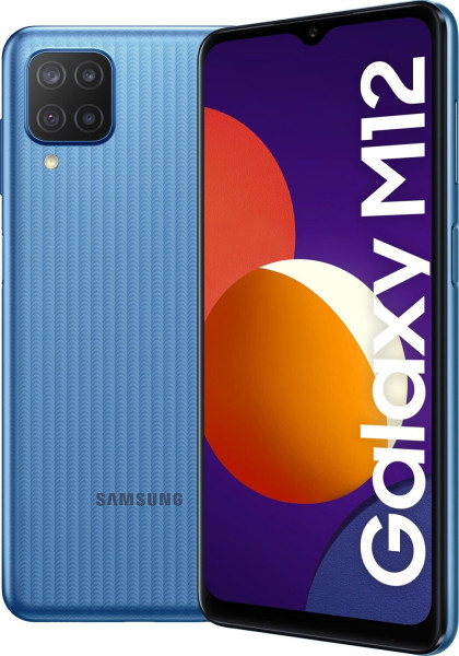 Samsung Galaxy M12 Blau 64GB 6,5" Android 11 Smartphone Infinity-V HD 48MP USB-C