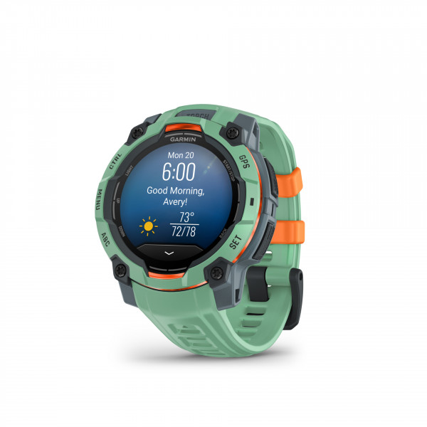 Garmin Instinct 3 Hellgrün/Grau GPS 1.2"AMOLED 45mm Smartwatch 4GB Bluetooth LED