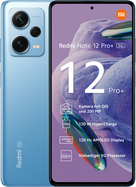 Xiaomi Redmi Note 12 Pro+ 256GB Blau 5G Android Smartphone 6,67" 8GB RAM 200MP