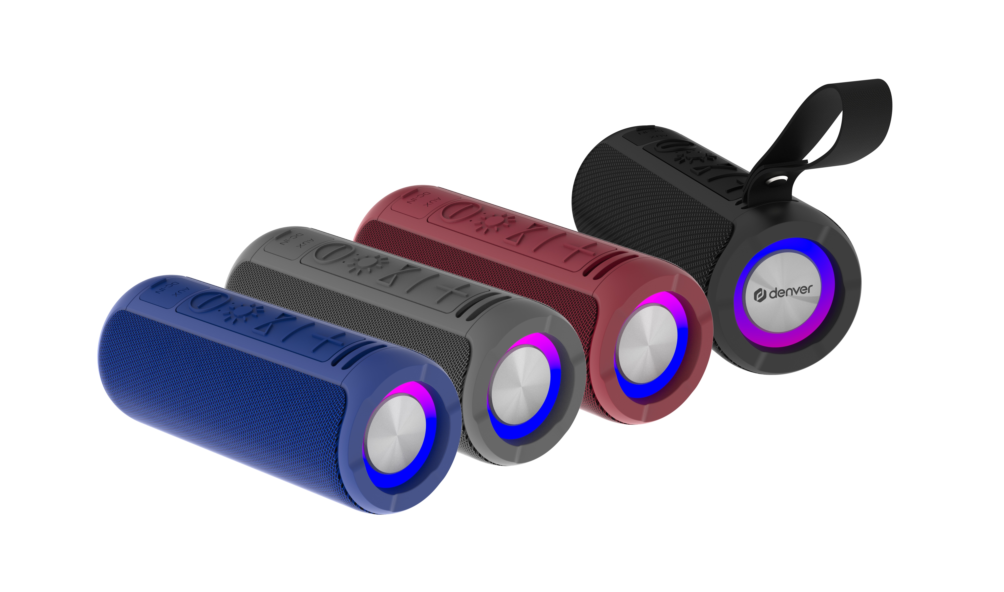 Denver Bluetooth Lautsprecher BTV-213 Musikbox kabellos Stereo 50W  LED-Licht AUX 