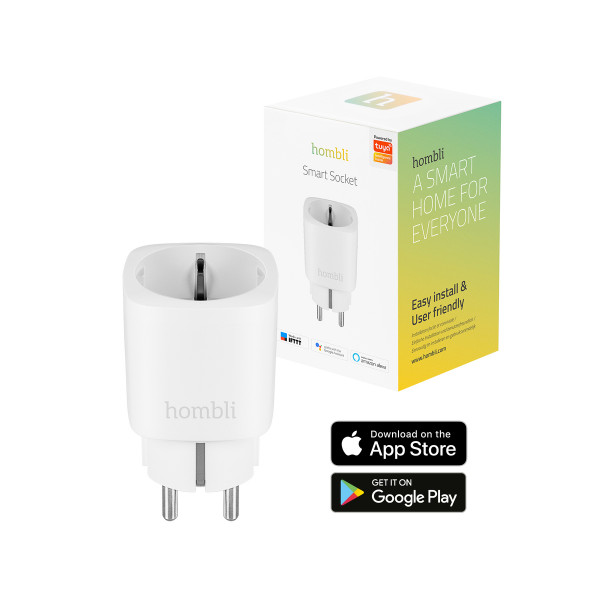Hombli smarte Steckdose weiß 3680 Watt WLAN-Steckdose Stromverbrauchmessung App