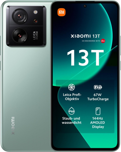 Xiaomi 13T 5G 256GB meadow green 6.67" NFC USB-C Android 13 8GB-RAM DS eSIM 50MP