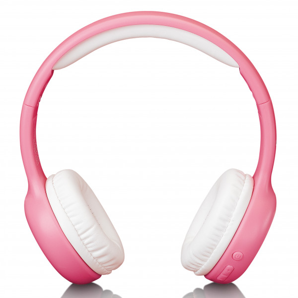 LENCO HPB-110PK Kinder Bluetooth Kopfhörer pink Freisprechfunktion mit Stickern