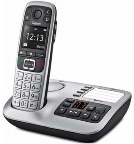 Gigaset E560A platin DECT-Telefon Anrufbeantwort. Gesprächszeit 14h Standby 320h