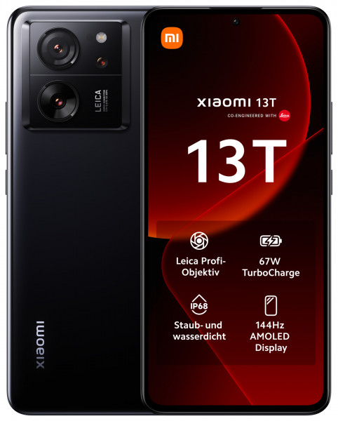 Xiaomi 13T 256GB black 6,67 Zoll AMOLED Display 50 MP Triple-Kamera 5.000 mAh
