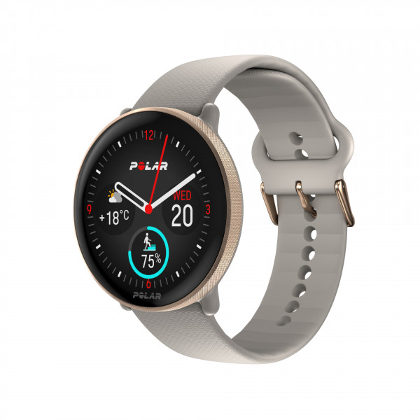 Polar Ignite 3 Grau/Roségold GPS 1.28" AMOLED Display mit Touchscreen Gorilla Gl