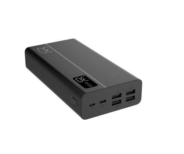 felixx Premium Powerbank Phantom 2 Grau 30" USB/USB-C/Micro 30.000 mAh Kabel