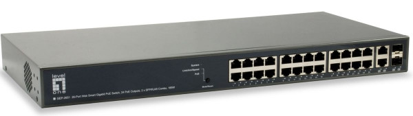 LevelOne 26-Port-Web Smart-Gigabit-PoE-Switch 24 PoE-Ausgänge