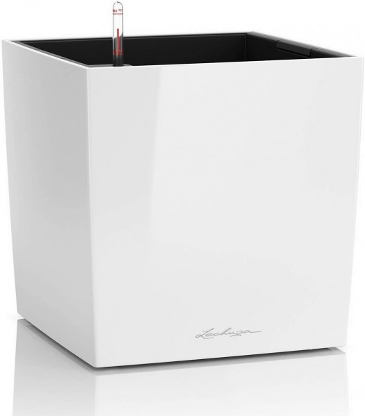 Lechuza Cube Premium 40 Pflanzgefäß Hochglanz weiß