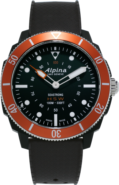Alpina Seastrong Horological Smartwatch Schwarz/Orange