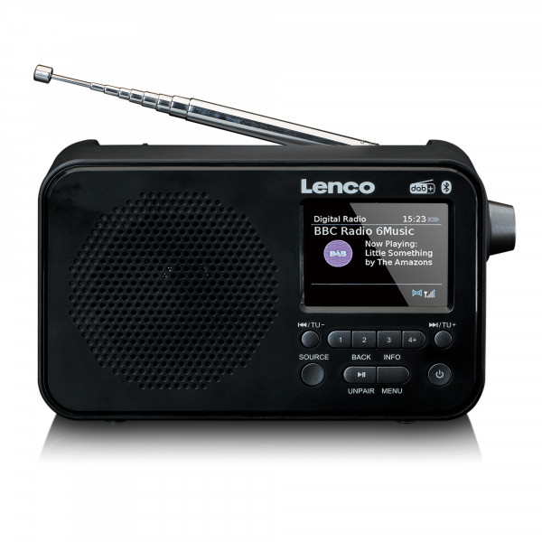 Lenco PDR-036BK - DAB+/FM-Radio Schwarz Bluetooth 5.0 2.4 Zoll TFT-LCD-Display