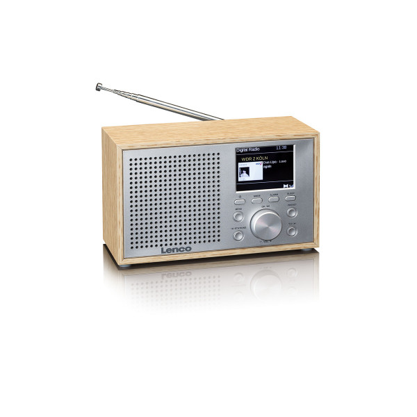 LENCO DAR-017 DAB+/FM Radio mit Bluetooth Holz Hellbraun Silber 2,4" LCD DAB+